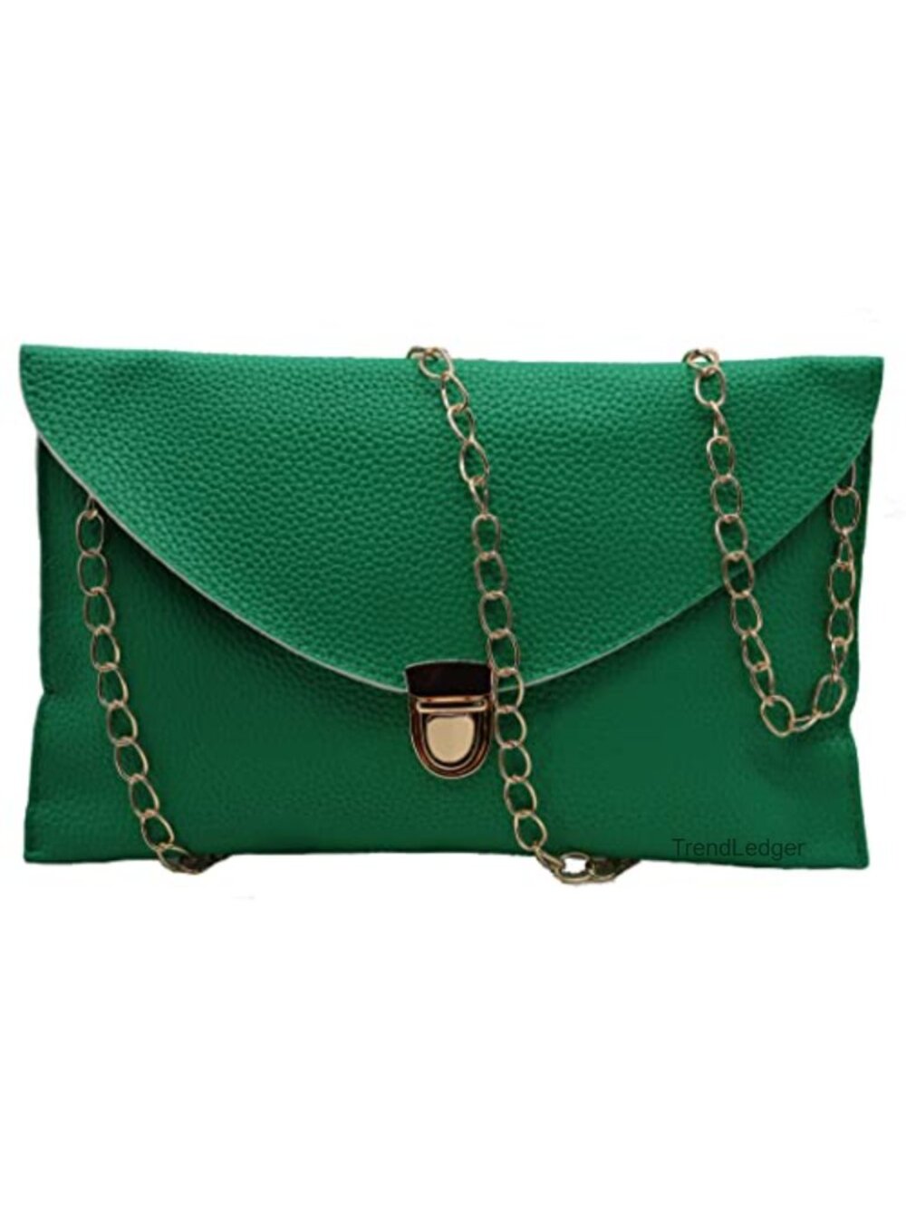 Amaze Envelope Clutch Crossbody Satchel PU Leather Chain Strap Handbag